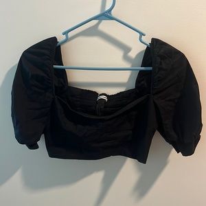 Reformation black square neck crop top size 6
